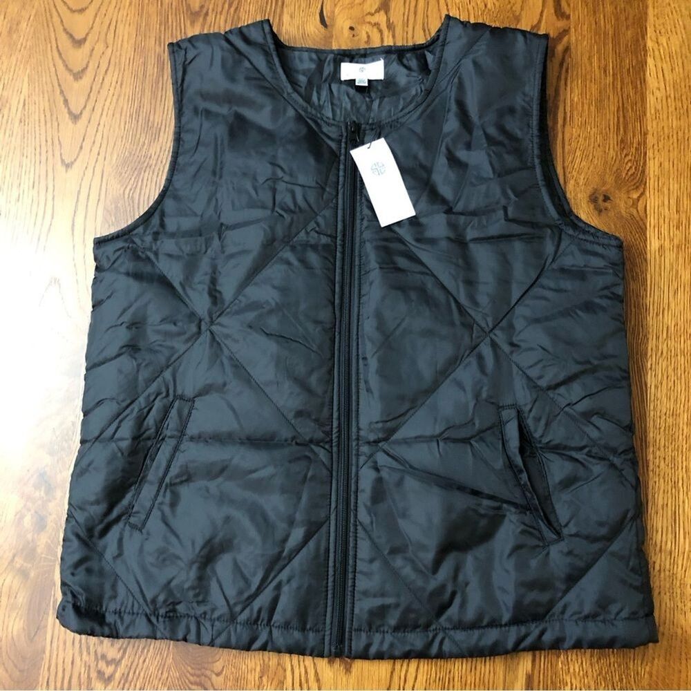 NWT SOCIALITE S/M Black Puffer Mae Zip Vest Quilted Packable Military Gorpcore